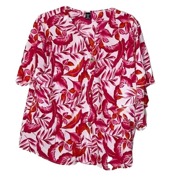 ❤️ 🆕 SHEIN vcay Curve butterfly sleeve blouse Size 1XL - Picture 5 of 5